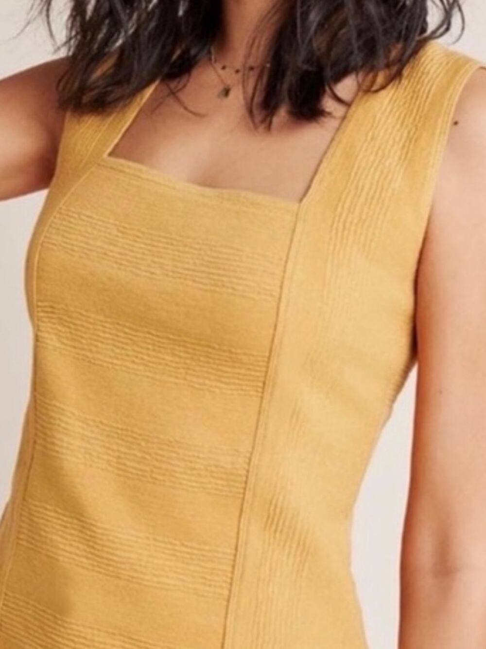 FLAWED John + Jenn Mustard Yellow Rib Knit Cross Back Sweater Tank Top XL NWT